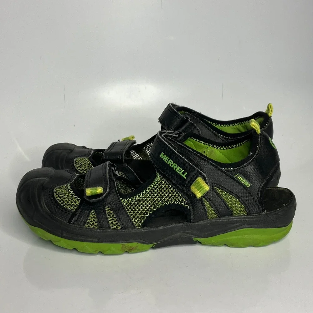Merrell boys hydro rapid sandals black green size‎ 5 big kid water shoes hiking